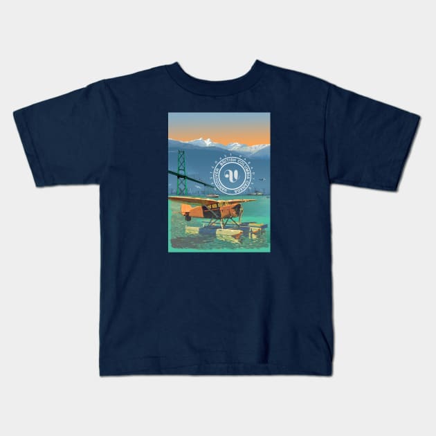 Vancouver Float Plane Kids T-Shirt by Midcenturydave